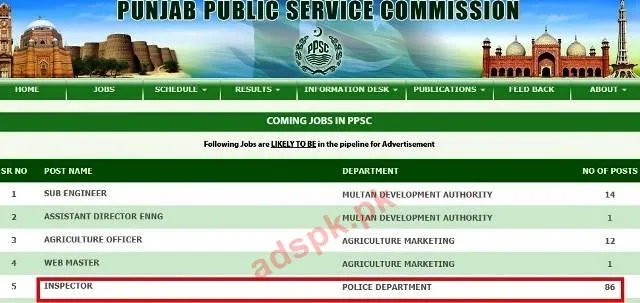 86 Inspector Punjab Police PPSC Written Test MCQs PDF Most Repeated Past Paper Solved MCQs 2023