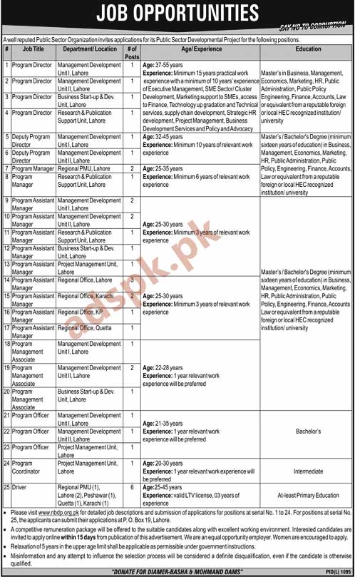 Public Sector Organization PO Box 19 Lahore Jobs 2018 Program Directors Deputy Program Directors Program Assistant Managers Jobs Application Deadline 29-10-2018 Apply Now